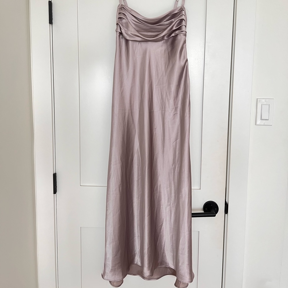 Zara Metallic MIDI Satin Flowy Dress Size Medium